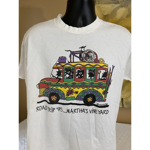 Vintage Martha Vineyards 95 Single Stitch USA Made Heavyweight Cotton Size L - Picture 6 of 16